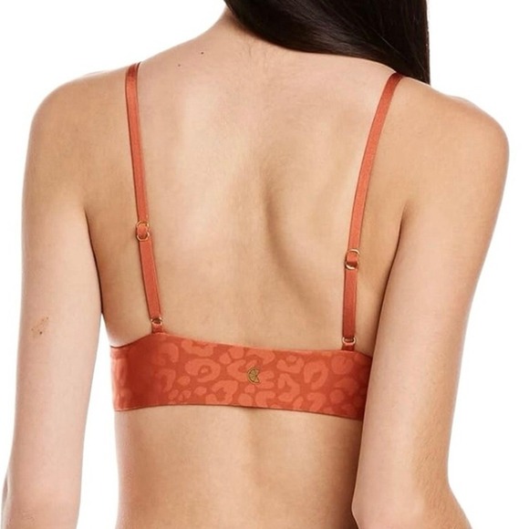 CITRUS Women's Triangle Halter Reversible Bikini Swimsuit Top Clay-Size L - Picture 2 of 7